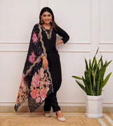 Noir Charm A-Line Kurta Set