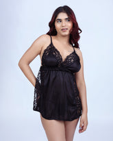 Dark Temptation – Sheer Lace Babydoll Set