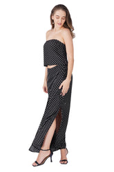 Noir Polka Two-Piece Maxi Set