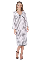 Ivory big Polka Lace Midi Dress