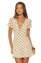 Bella Polka Tie-Front Mini Dress