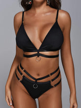 Black Strappy O-Ring Bikini Set