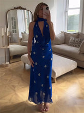 Celeste Polka Halter Maxi Dress