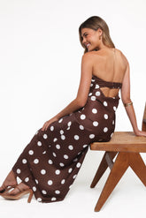 Sienna Polka Strapless Maxi Dress