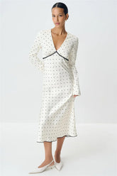 Celeste Polka Lace Midi Dress