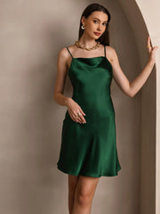 Emerald Satin Dress