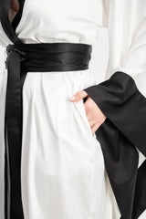 Black & White Satin Robe
