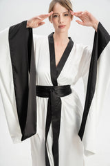 Black & White Satin Robe