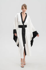 Black & White Satin Robe