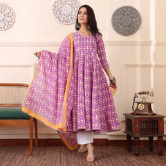 Lavender Glow Anarkali Set