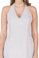 Ivory Polka Halter Mini Dress