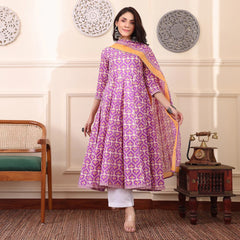Lavender Glow Anarkali Set