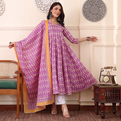 Lavender Glow Anarkali Set
