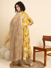 Mustard Blossom – Floral Kurta Set