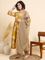 Mustard Blossom – Floral Kurta Set