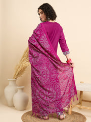 Magenta Grace Bandhani Kurta Set