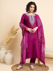 Magenta Grace Bandhani Kurta Set