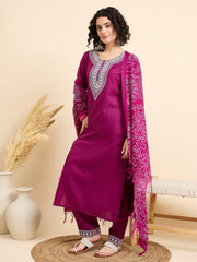 Magenta Grace Bandhani Kurta Set