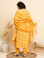 Peetambari – Mustard Handblock Suit Set