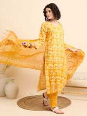 Peetambari – Mustard Handblock Suit Set