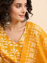 Peetambari – Mustard Handblock Suit Set