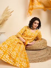 Peetambari – Mustard Handblock Suit Set