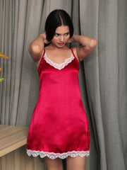Bordeaux Muse Satin Dress