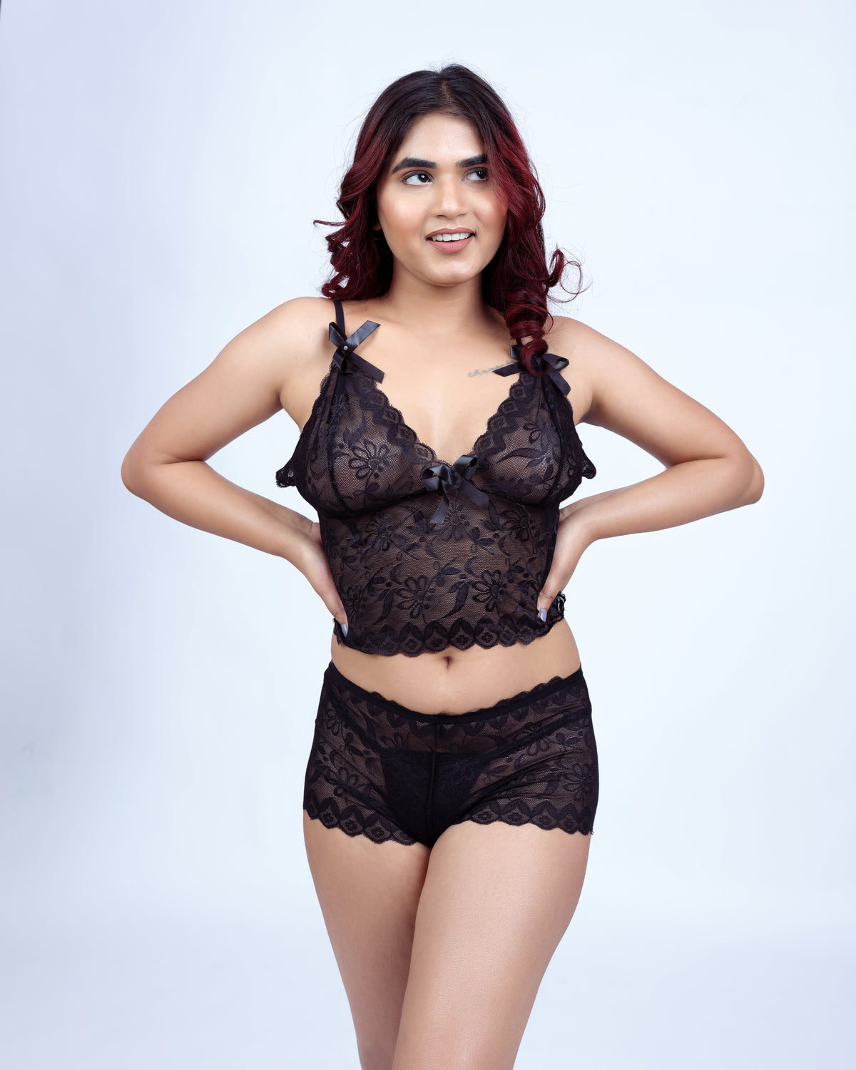 Midnight Muse – Floral Lace Lounge Set