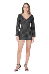 Monochrome Dot Mini Dress