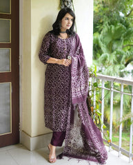 Lavender Mystique Printed Kurta Set