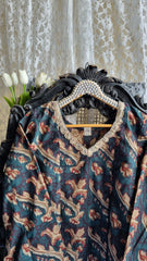 Gulbaan Short Kurti – Teal & Maroon Block Print
