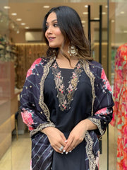 Midnight Charm A-Line Kurta Set