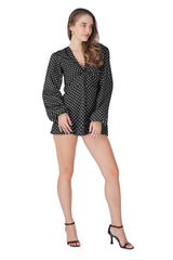 Midnight Polka Bow Mini Dress