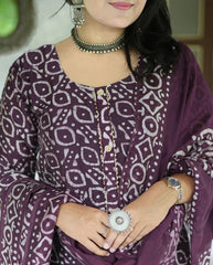 Lavender Mystique Printed Kurta Set