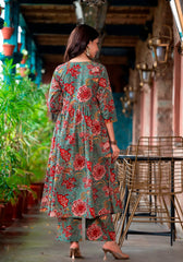 Mehreen – Green Floral Suit Set