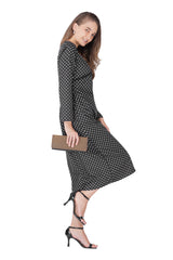 Noir Charm Midi Dress