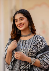Kasturi Black Printed Kurta Set