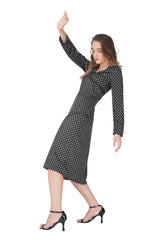 Noir Charm Midi Dress