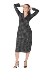 Noir Charm Midi Dress