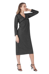 Noir Charm Midi Dress