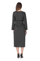 Noir Charm Midi Dress