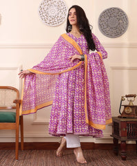 Lavender Glow Anarkali Set