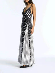 Aria Polka Contrast Maxi Dress