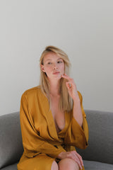 Mustard Satin Robe