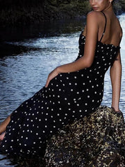 Noir Polka Maxi Dress