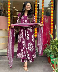Plum Blossom Anarkali Set