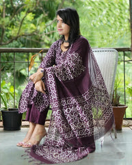 Lavender Mystique Printed Kurta Set