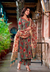 Mehreen – Green Floral Suit Set
