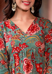 Mehreen – Green Floral Suit Set