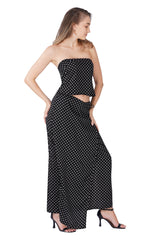 Noir Polka Two-Piece Maxi Set